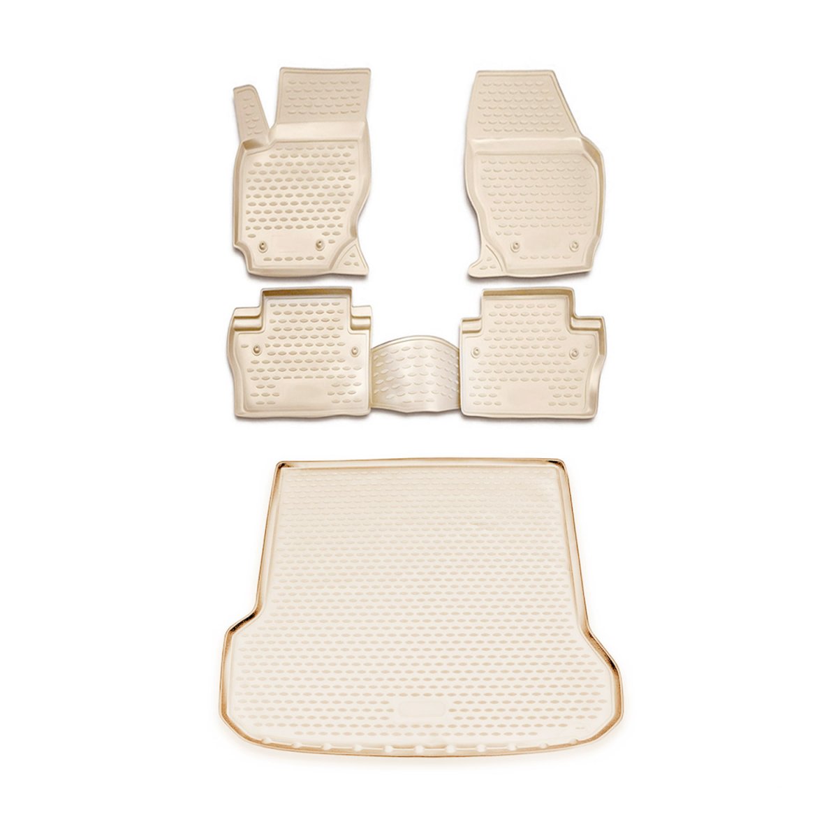 Volvo XC70 3D Floor-Trunk Mats - Omac - Beige - 2008-2016